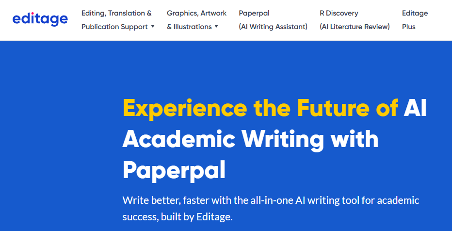 Editage English Language Editing Services with AI Academic Writing tool Paperpal