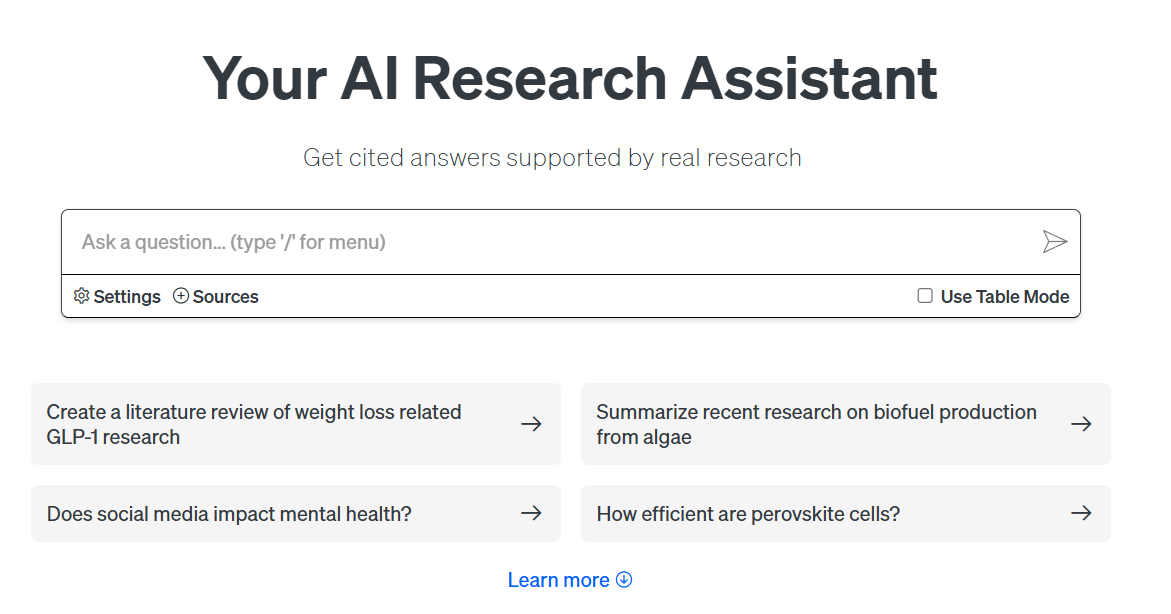 Scite AI powered research assistant 